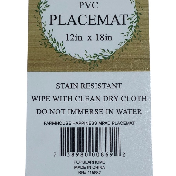 Placemats Farmhouse Rooster Chicken Buffalo Check Four Plaid 12 x 18 Black White - Picture 5 of 14